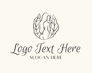 Vegan - Organic Nude Woman Spa logo design
