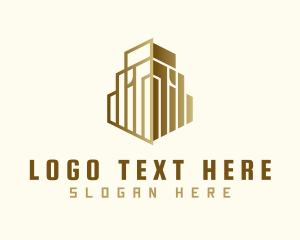 Metropolis - Golden Residential Tower logo design