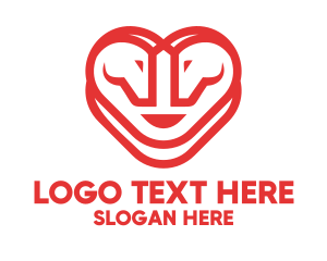 Simple - Red Horse Heart logo design
