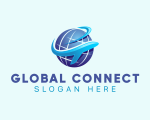 Travel Airline Globe logo design