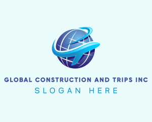 Travel Airline Globe logo design