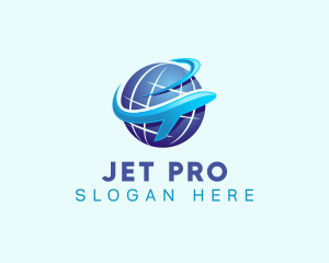 Jet - Travel Airline Globe logo design