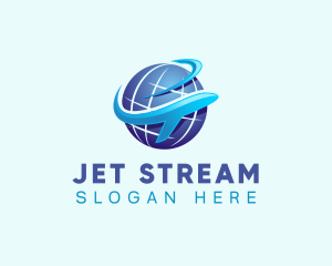 Jet - Travel Airline Globe logo design