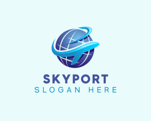 Airport - Travel Airline Globe logo design