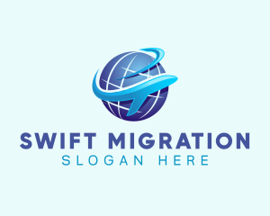 Migration - Travel Airline Globe logo design