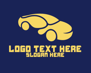 Car Club - Curvy Yellow Car logo design