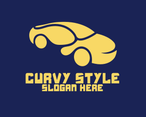 Curvy Yellow Car logo design