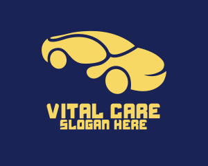 Car Rental - Curvy Yellow Car logo design