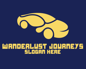 Sports Car Rental - Curvy Yellow Car logo design