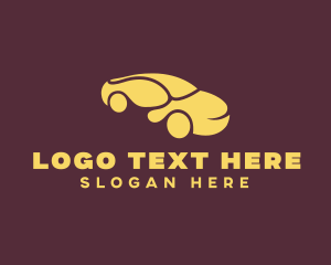 Car - Curvy Yellow Car logo design