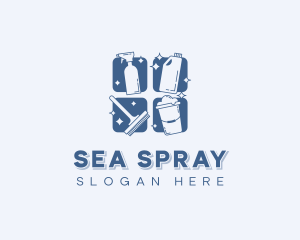 Sanitation Cleaning Tools logo design