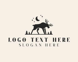 Hunting - Wild Moose Animal logo design