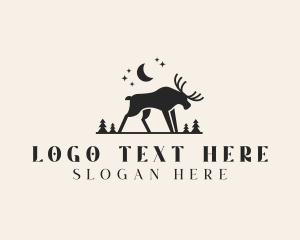 Moose - Wild Moose Animal logo design