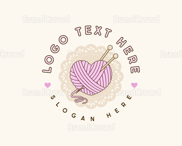 Crafty Heart Knitting Logo