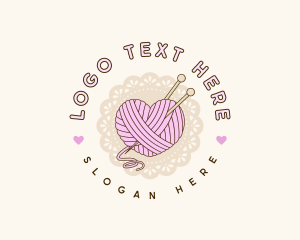 Doily - Crafty Heart Knitting logo design