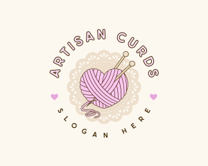 Crafty Heart Knitting logo design