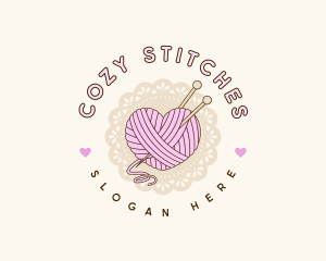 Knitting - Crafty Heart Knitting logo design