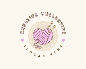 Crafty Heart Knitting logo design