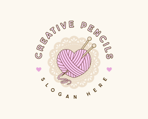 Crafty Heart Knitting logo design