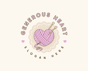 Crafty Heart Knitting logo design