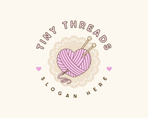 Crafty Heart Knitting logo design