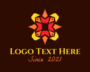 Decoration Shop - Festive Poinsettia Lantern logo design