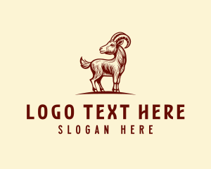 Goat - Ram Goat Wildlife logo design