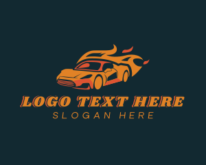 Blaze - Flaming Sports Car Race logo design