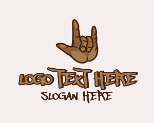 Disc Jockey - Hiphop Hand Symbol logo design