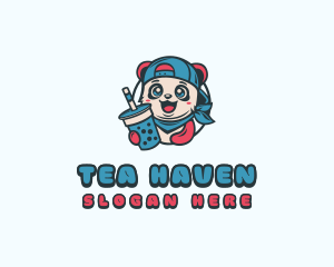 Panda Boba Drink logo design