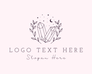 Diamond - Leaf Spiritual Crystals logo design