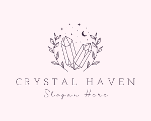 Crystals - Leaf Spiritual Crystals logo design