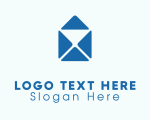 Postal Office - Blue Mail Envelope logo design