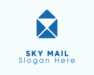 Blue Mail Envelope logo design