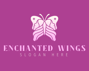 Butterfly Wings Face logo design