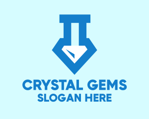 Blue Lab Flask Diamond logo design