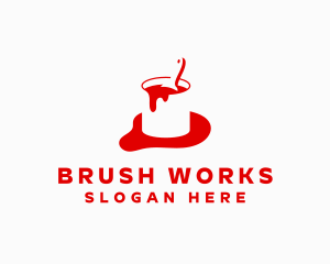 Brush - Paint Brush Bucket logo design