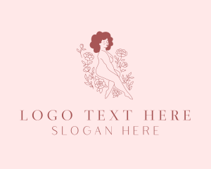 Waxing - Naked Woman Flower Spa logo design