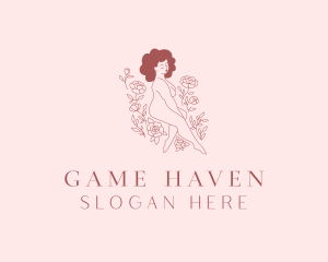 Flawless - Naked Woman Flower Spa logo design