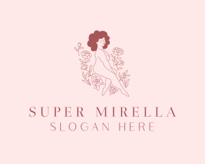 Body - Naked Woman Flower Spa logo design