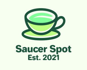 Saucer - Tea Cup Leaf logo design