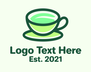 Cafe - Tea Cup Leaf logo design