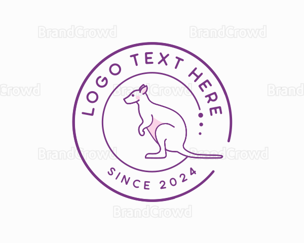 Wallaby Kangaroo Animal Logo