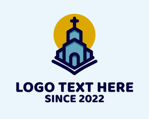 Crucifix - Christian Cathedral Sunrise logo design