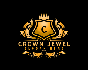 Crown Shield Ornament logo design