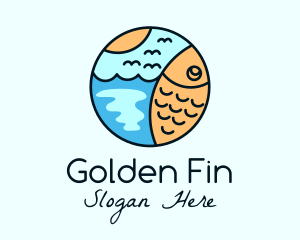 Goldfish - Summer Ocean Fish logo design