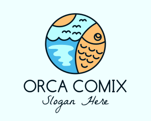 Fish Pond - Summer Ocean Fish logo design