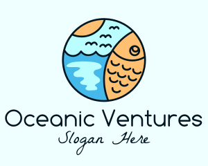 Summer Ocean Fish  logo design