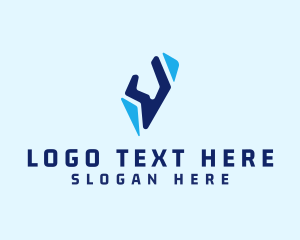 Technology - Logistics Technology Letter V logo design
