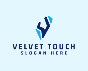 Logistics Technology Letter V logo design